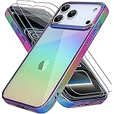 Bonoma for iPhone 17 Pro Case 2025 Bling Laser Iridescent Florescent Crystal Camera Protector Shockproof Edge Cover -Purple