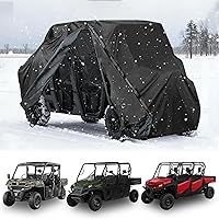 QYMOTO UTV Cover 4-6 Seater,Can am Defender Outdoor Windproof Waterproof Cover with Zipper Fit for Polaris Ranger Crew,Genera