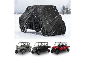 QYMOTO UTV Cover 4-6 Seater,Can am Defender Outdoor Windproof Waterproof Cover with Zipper Fit for Polaris Ranger Crew,Genera