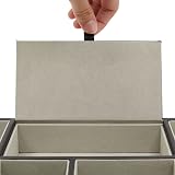 Juvale Valet Tray, Black PU Leather, 6 Compartments, 35x24x4 cm view 8