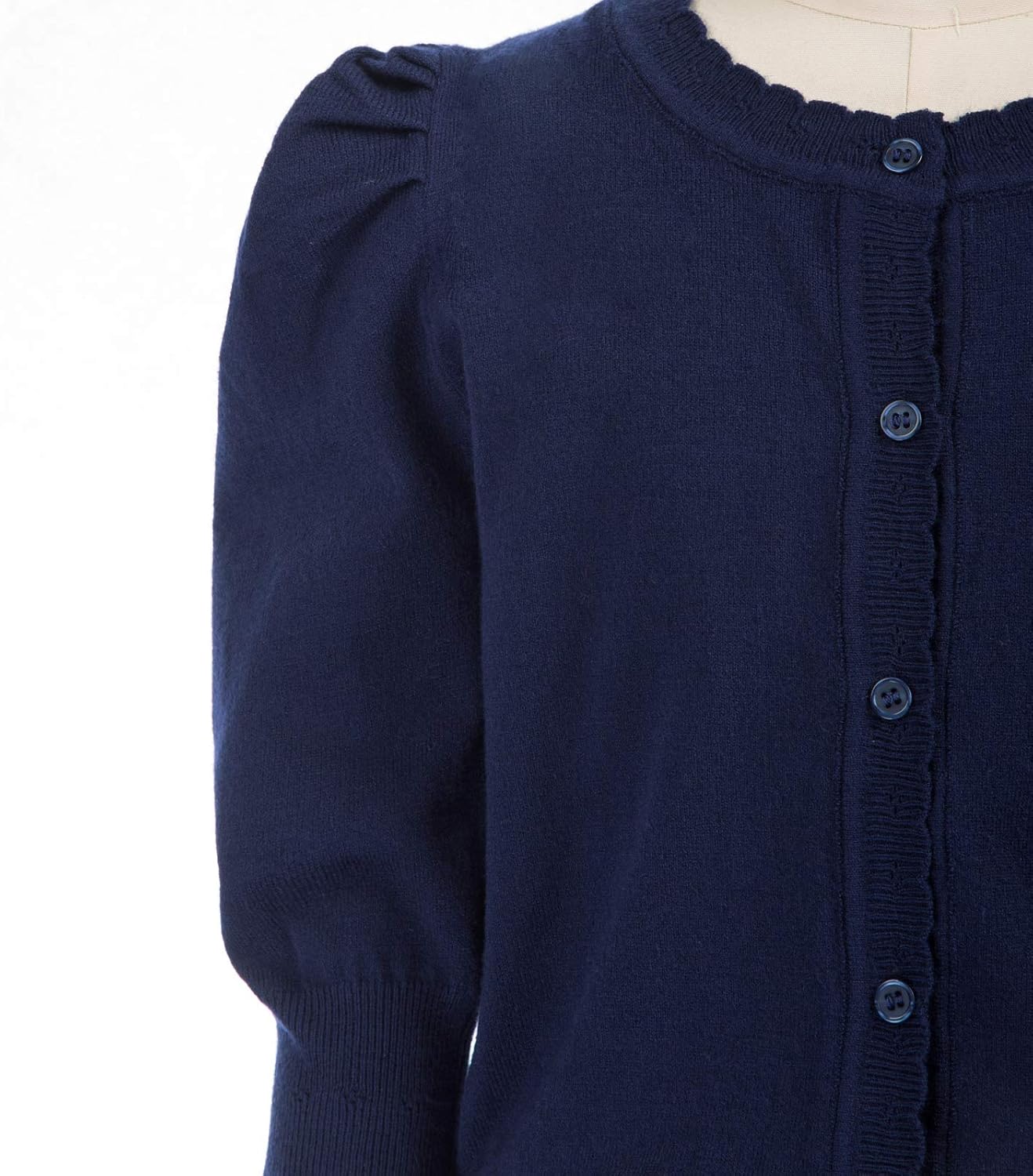 GRACE KARIN Girls 3/4 Puff Sleeve Button Sweater Uniform Cardigans: Clothing