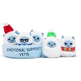 Emotional Support Yetis, Cuddly Stuffed Animals by Relatable | Plushies and Cute Stuff, Great Gift Ideas for Loved Ones of All Ages, Includes 5 Plushies with Carrying Basket