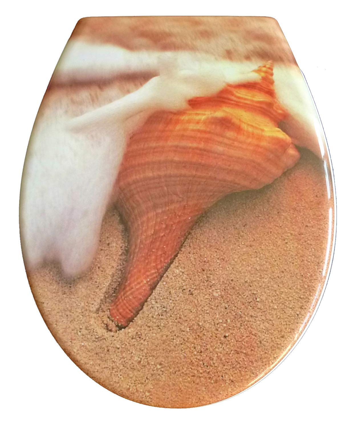 ADOB thermoset toilet seat "Beach" with soft-close-mechanism, removable for easy cleaning, 59842