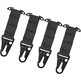 Tactical Gear Clip, T-Mount MOLLE Webbing Belt Clip with HK Hook for Backpack Vest Accessories
