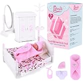 BABESIDE 3 Inch Mini Silicone Baby Doll Realistic Doll with Playset(Pink) | Soft Full Silicone Body, Palm-Sized and Washable, Includes Clothes, Birth Card and Mini Bedroom Set, Gift for Kids Ages 3+
