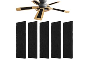 NUSOGON 5 Pcs Ceiling Fan Filter - Activated Coconut Shell Carbon Air Filters, Filters for Fan Blades, Easy Install, Keep Air Fresh for Home Bedroom Kitchen Office