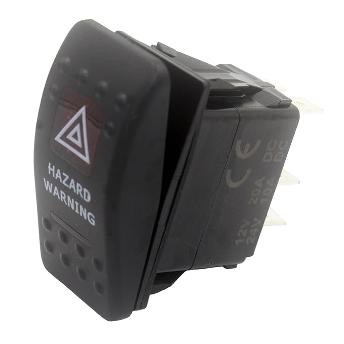 SUNDELY® "HAZARD WARNING" 12V 24V ON/OFF Rocker Switch with