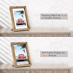 DLQuarts 2 Pack 4x6 Floating Picture Frames, Solid