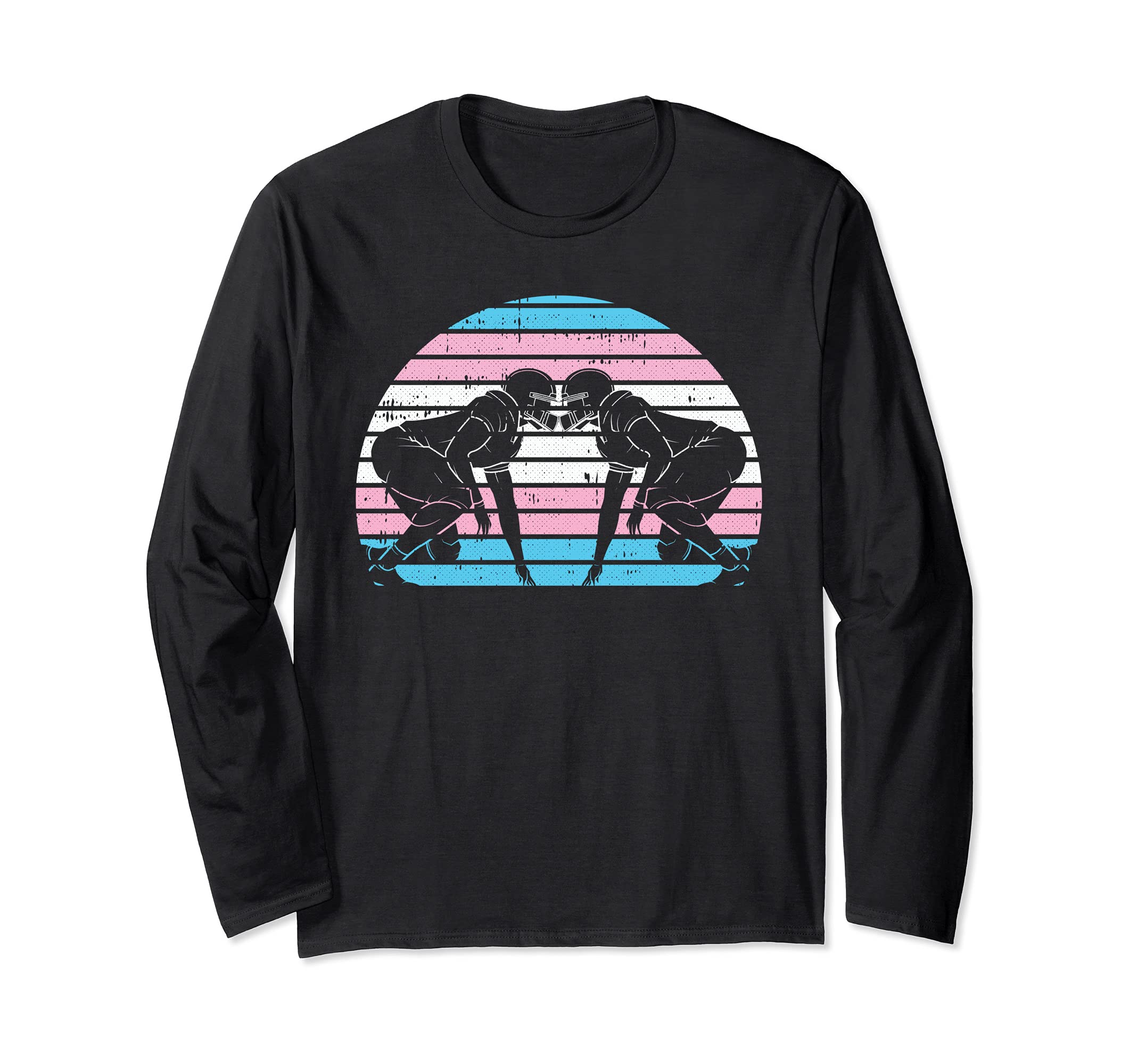 Football Player LGBT-Q Retro Trans-gender Pride Rugby Sport Long Sleeve T-Shirt