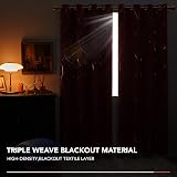 Deconovo Eyelet Curtains Blackout 66x72 Red 2 Panels Thermal Insulated view 4
