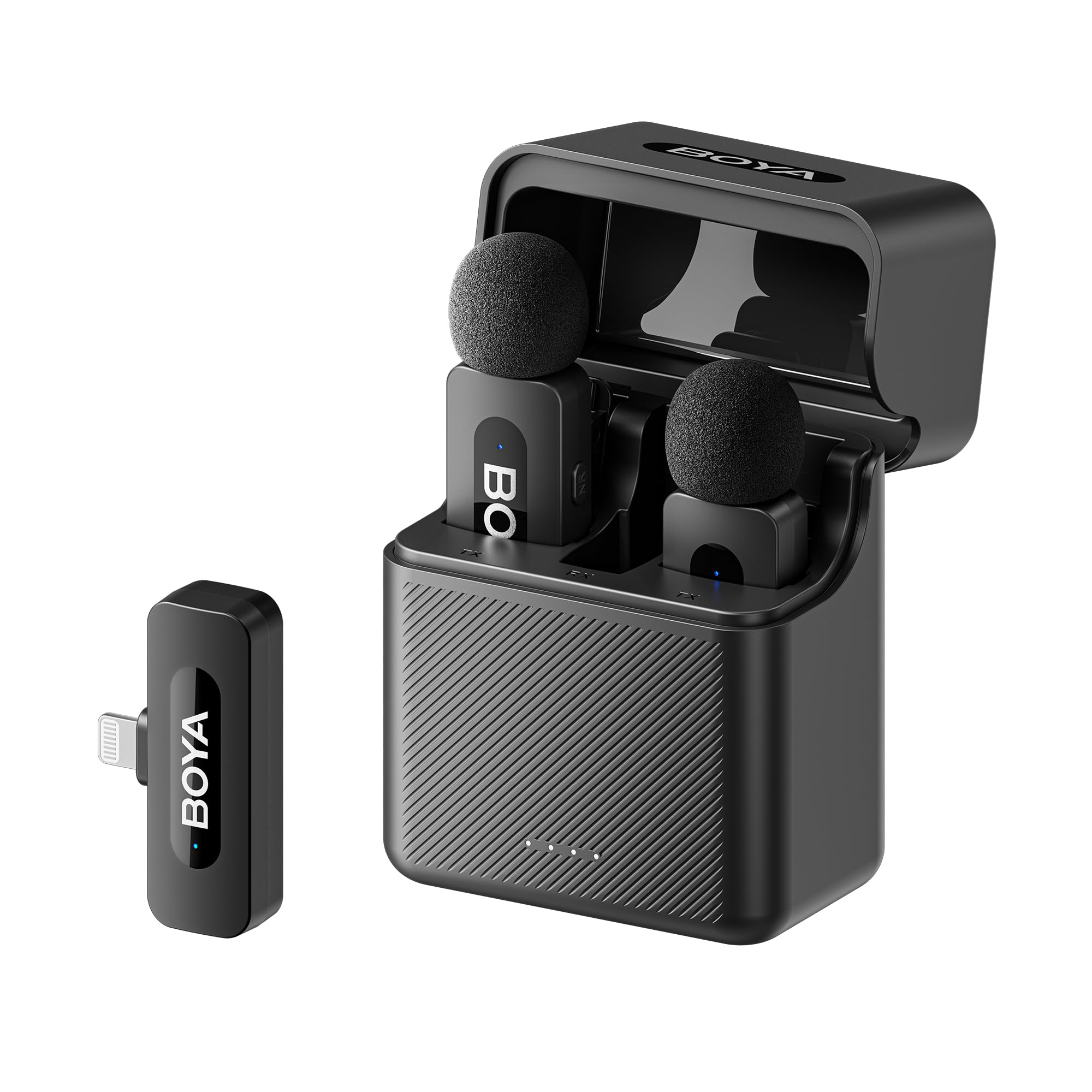 BOYA BY-V3 iPhone Microphone, Wireless Lavalier Microphone, 100m Range, 2.4GHz Plug Play Mnini Clip-on Mic for iPhone 14/14 Pro/13/13 Pro/12 iPad IOS Devices, Vlog, YouTube, TikTok