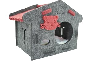 neolun Guinea Pig House, Felt Guinea Pig Hideout Small Animal Hideout Hut for Chinchilla Guinea Pig Hamster Hedgehog Playing Sleeping Hiding (Large,Black)
