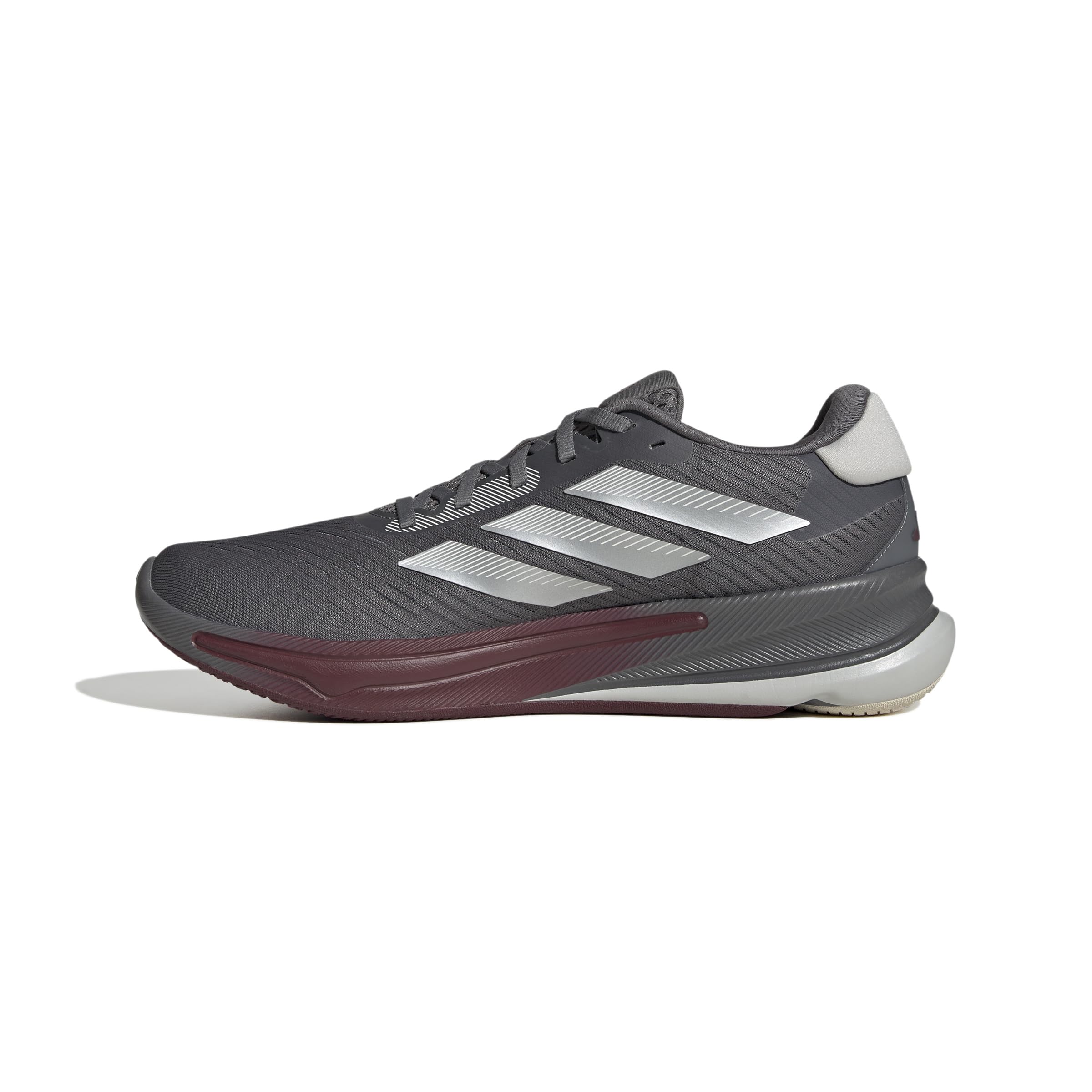 adidas Men’s Supernova Ease Running Sneaker, Grey/Silver Metallic/Shadow Red, 7.5