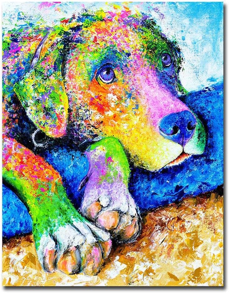 DIY Diamond Painting Kits for Adults, Kids,Room Decor House Office Presents for Her Him Colorful Dog in Pack by PADEK