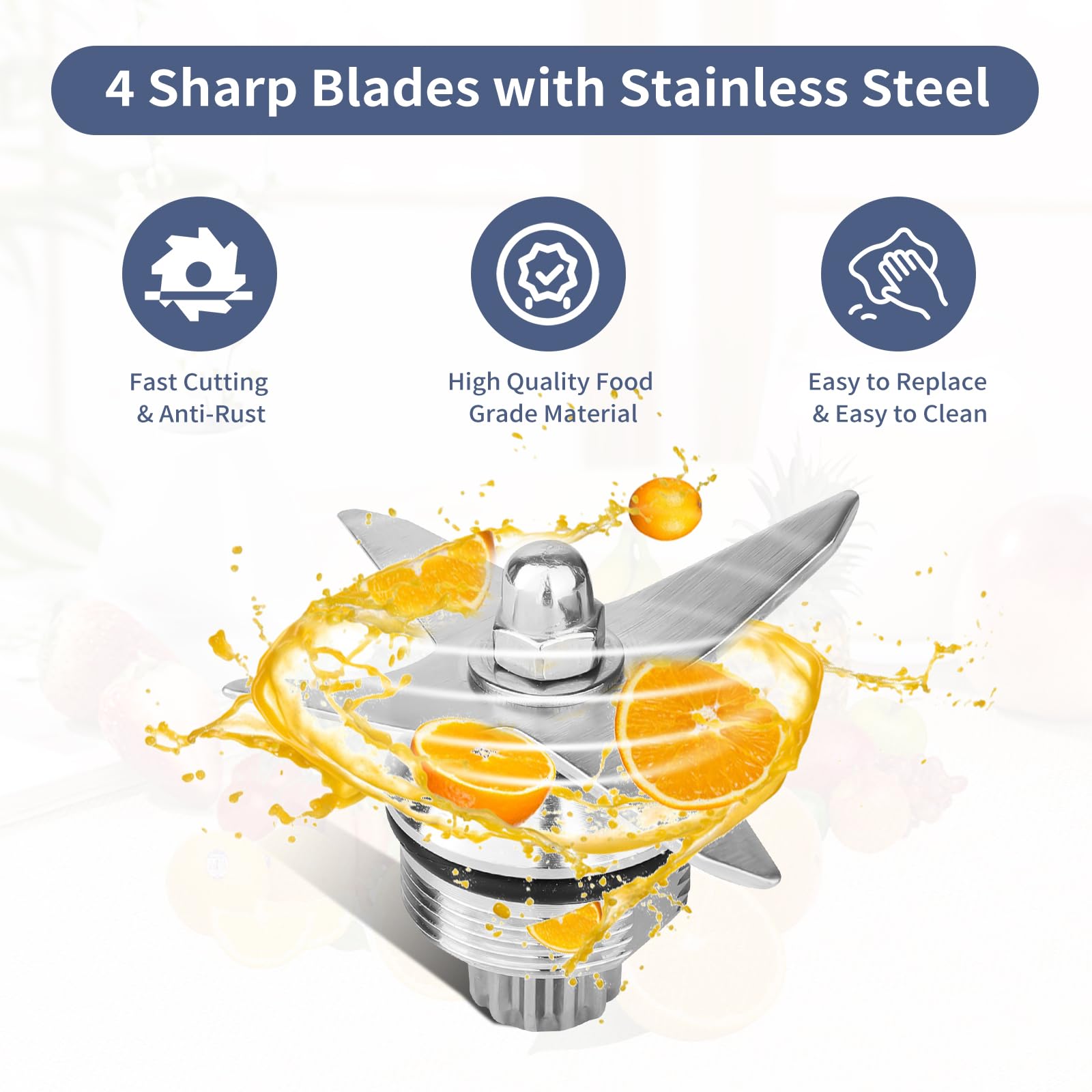Compatible with vitamix Replacement Blade Parts with Wrench and Drive Socket Removal Tool Kit, 5200 5000 4500 5500 Blender Wet Blade Replacement, Fit for 64oz 48oz 32oz Classic Container -2 YR Support
