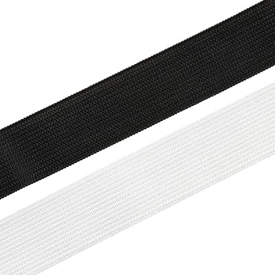 Realm Flat Elastic Band Black & White Sewing Crafts 1/4in 3/8in 1/2in 1in
