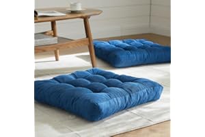EzKamfort Floor Pillows Cushions for Adults - 22 x 22 Inch Meditation Cushion Pillow Square Floor Pillow Memory Foam Added Floor Cushion, Extra Large Floor Pillow Seating Cushions for Sitting on Floor
