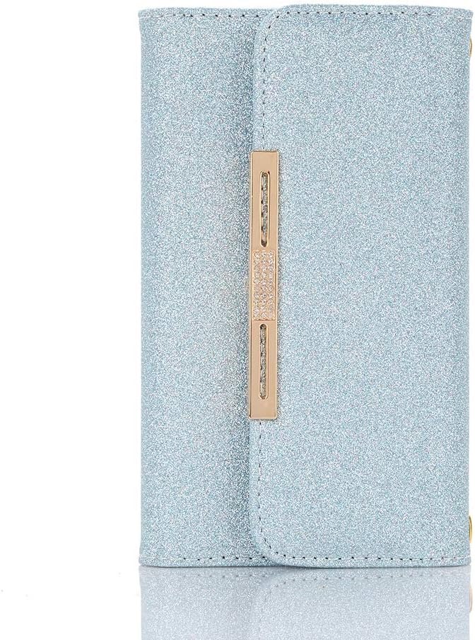 TechCode iPhone 11 Pro Max Wallet Case, Bling Glitter Magnetic Detachable Case Flip Lady Multi Envelope Wristlet Handbag Clutch Card Holder Pocket Wallet Cover for 6.5 inch iPhone 11 Pro Max,Blue