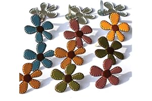 Eyelet Outlet Shape Brads 12/Pkg-Stitched Flowers-Fall