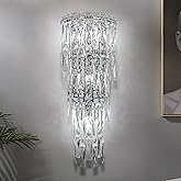Wall Sconces,Modern Crystal Wall light Fixtures Indoor Luxury Chrome Wall Lamp,K9 Acrylic Crystal Drops Wall Lamp,Elegant Wal