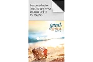 MEDIZ 2025 Peel and Stick Magnetic Business Card Calendars, Box of 100, Includes Envelopes, Mail for 1oz Rate, Great Sales Marketing Tool (Beach)