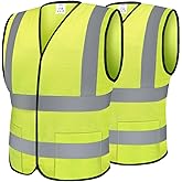 TICONN 2PK/4PK Reflective Safety Vest, High Visibility Vest with Reflective Strips for Men Women, Meets ANSI II