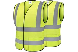 TICONN 2PK/4PK Reflective Safety Vest, High Visibility Vest with Reflective Strips for Men Women, Meets ANSI II