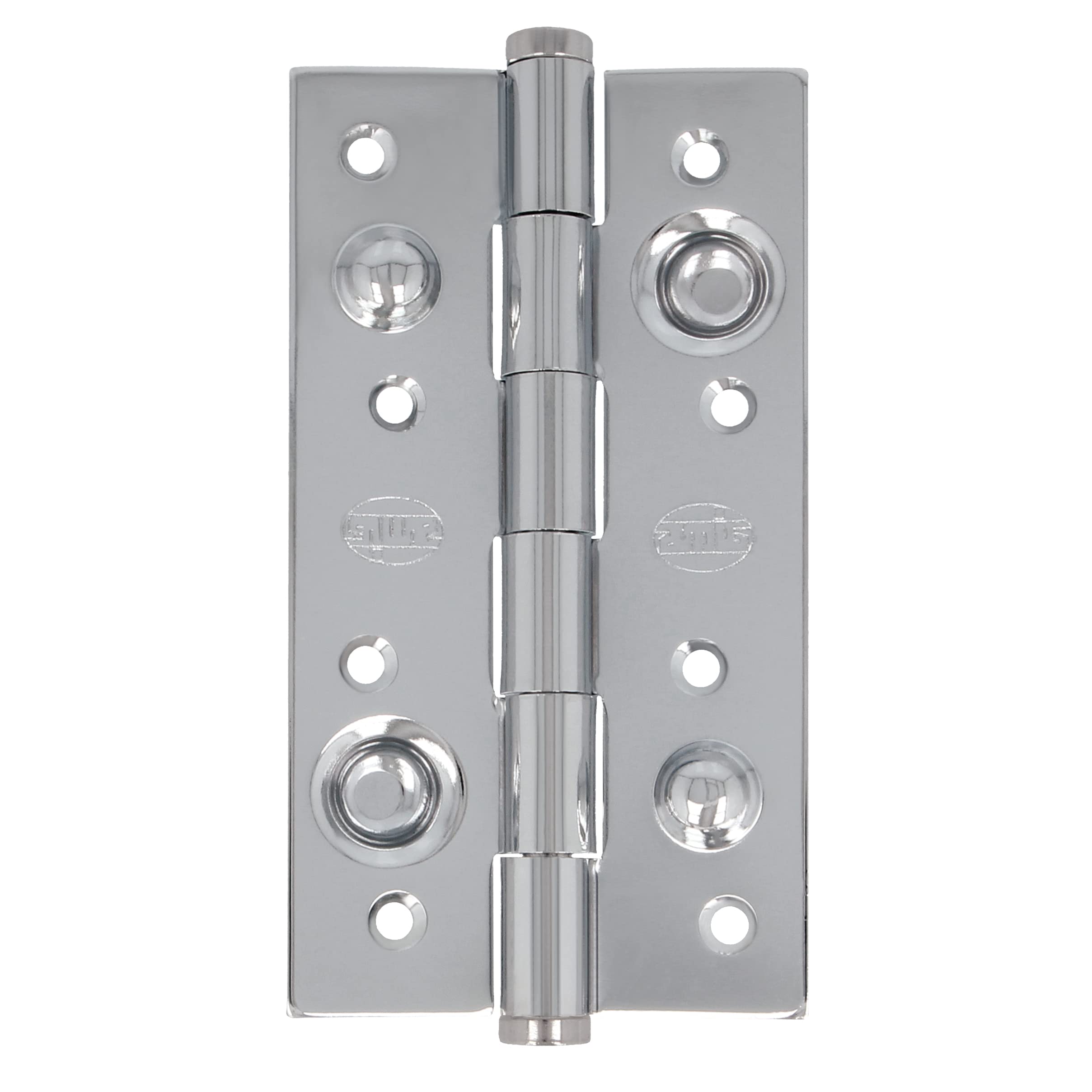 Amig - Safety Hinge | 150 x 82 x 3 mm | Square Edges | Flat end | Entrance Door with Strength | Steel Shiny Silver