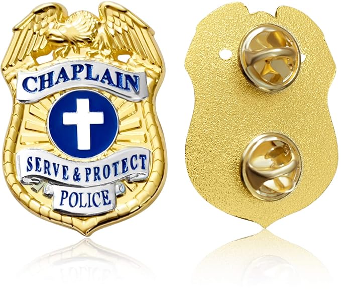 Chaplain Lapel Pin Serve and Protect Police Uniform Insignia Amazon.in Clothing & Accessories
