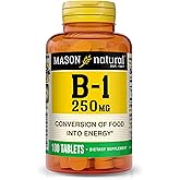 MASON NATURAL Vitamin B1 Thiamine 250 mg, Support Energy, 100 Day Supply | 250 mg high-potency thiamine to support energy production, normal metabolism &amp; nervous system function