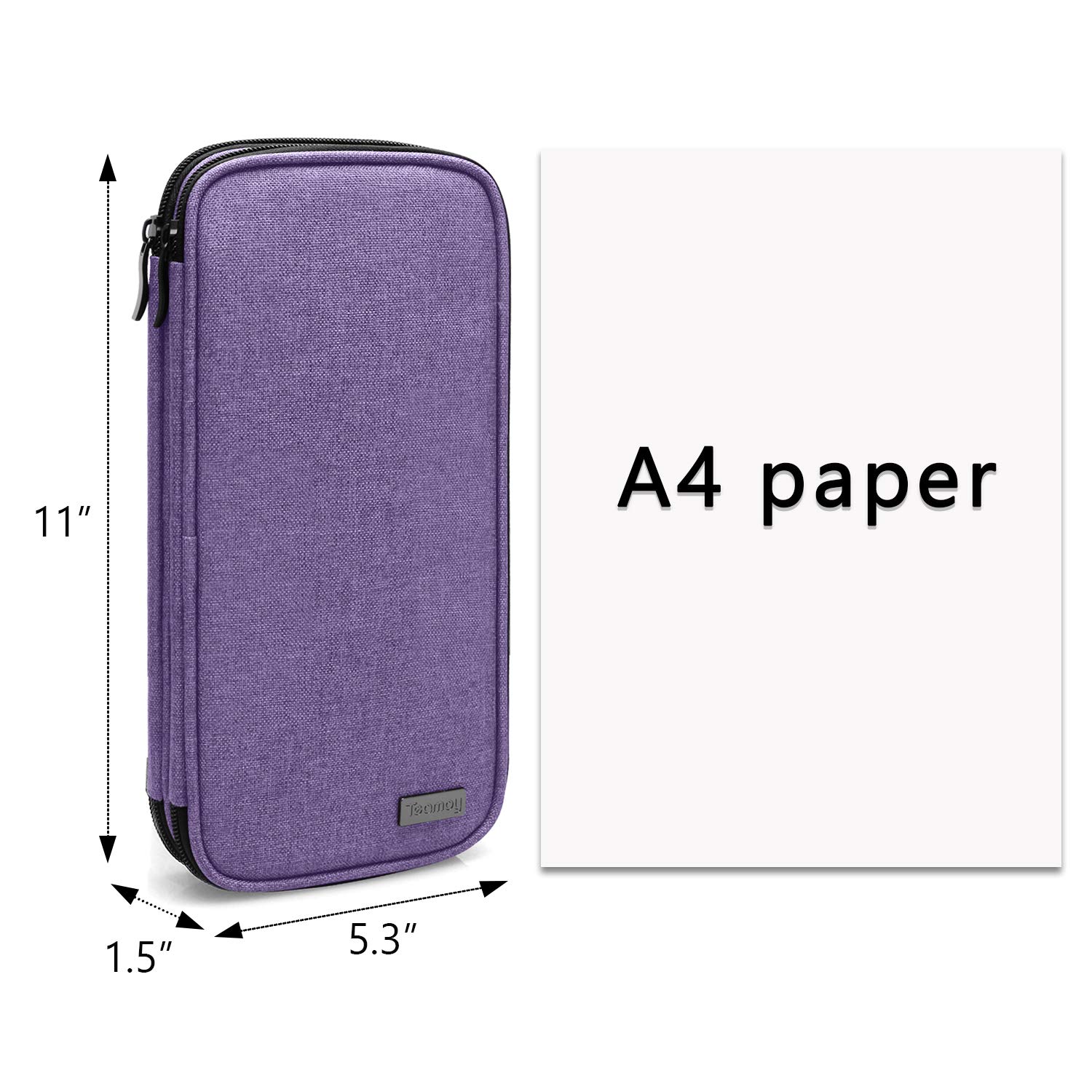 Teamoy Knitting Needles Case(up to 10-Inch), Travel Organizer Storage Bag for Circular and Straight Knitting Needles, Crochet Hooks and Knitting Accessories, Purple-NO Accessories Included