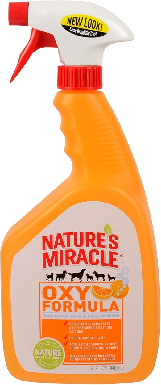 Nature's Miracle Stain & Odor Remover, Orange Oxy, Trigger Spray, 32oz