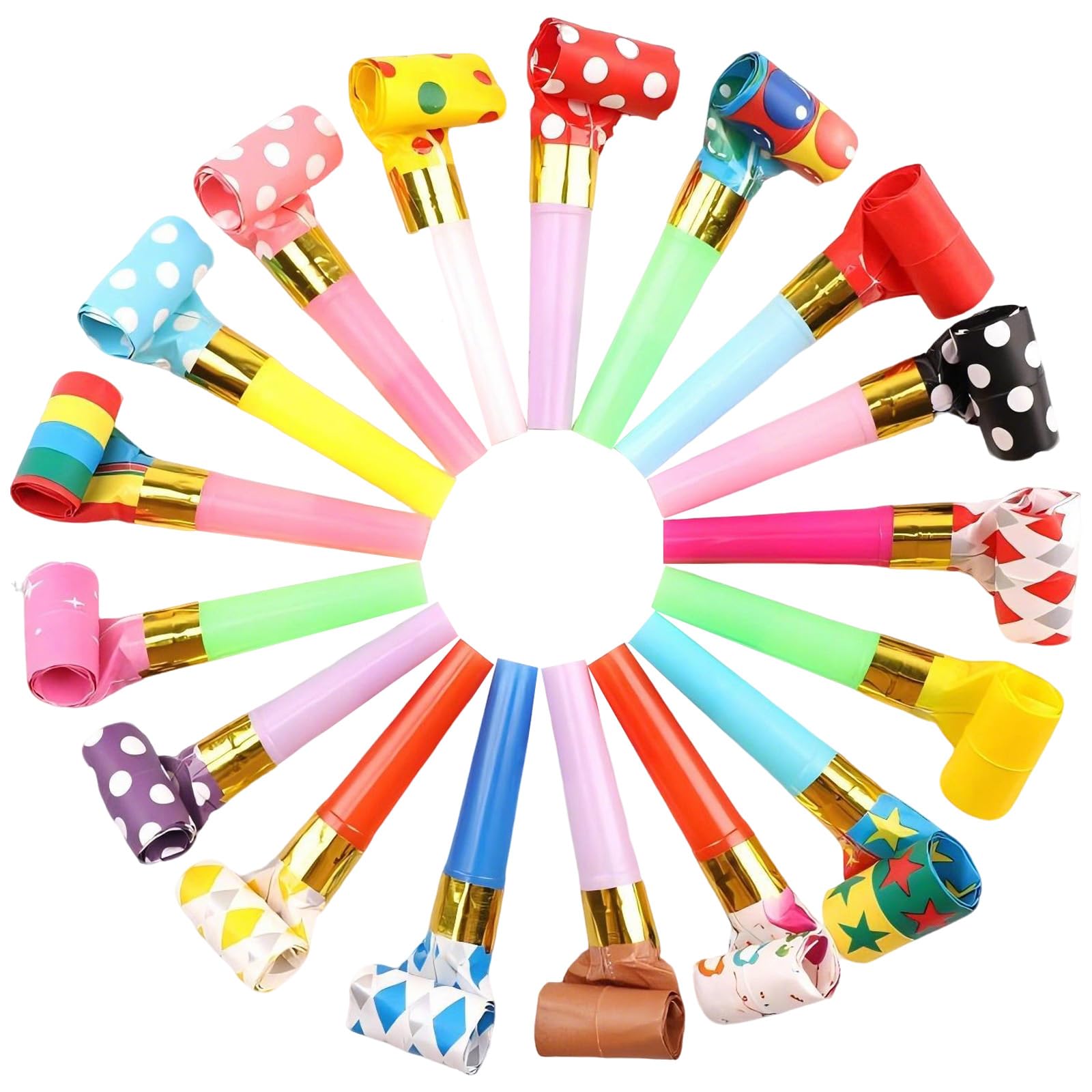 30 PCS Party Blowers for Party Bags Fillers, Party Poppers, Colourful Whistles Loot Filler Noise Toy, Blowers Noisemakers for Birthdays, New Year’s, Weddings, & Celebrations