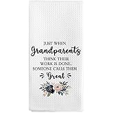 nvucamd Great Grandparents Gifts Kitchen Towels, Mothers Day Birthday Gifts for Grandparent, Promoted to Great Grandparents Gift Hand Towels, Baby Pregnancy Announcement Dish Tea Towel, 16x24 Inch