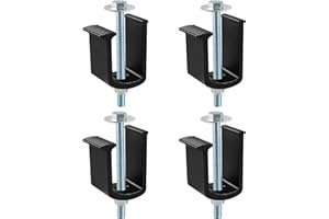 MOTAFAR 4 PCS Truck Tool Box Clamps Mounting Kit, Box Truck Accessories, Universal Aluminum Tie Down Clamps for Tool Boxes,Trucks, Campers, Truck Bed, Mounting Kit(Black)