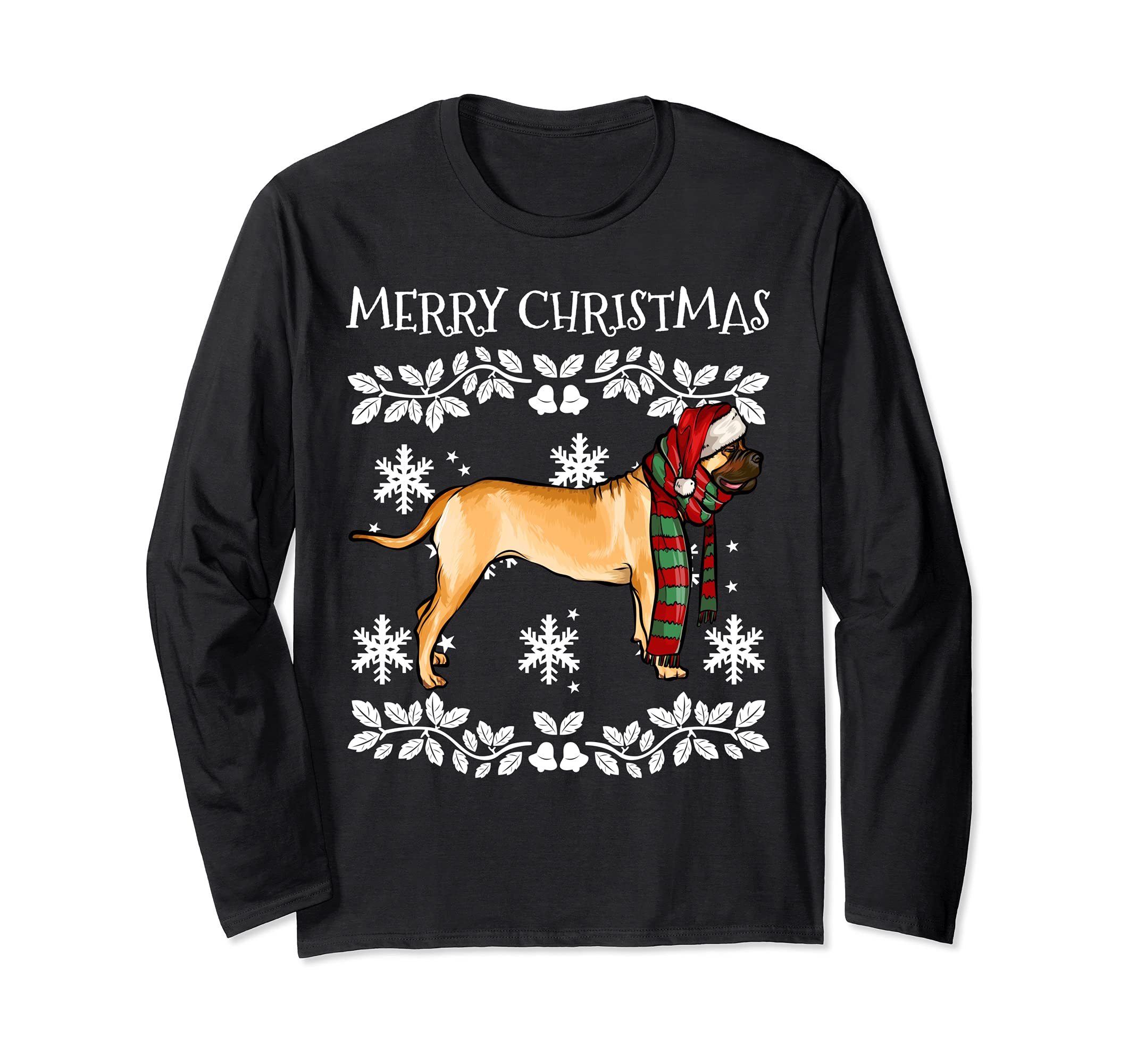 Merry Christmas Ornament Bullmastiff Xmas Santa Long Sleeve T-Shirt