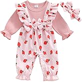 YINGISFITM Newborn Baby Girl Clothes Long Sleeve Romper One Piece Jumpsuit Fall Winter Infant Outfits 0 3 6 9 12 18 Months