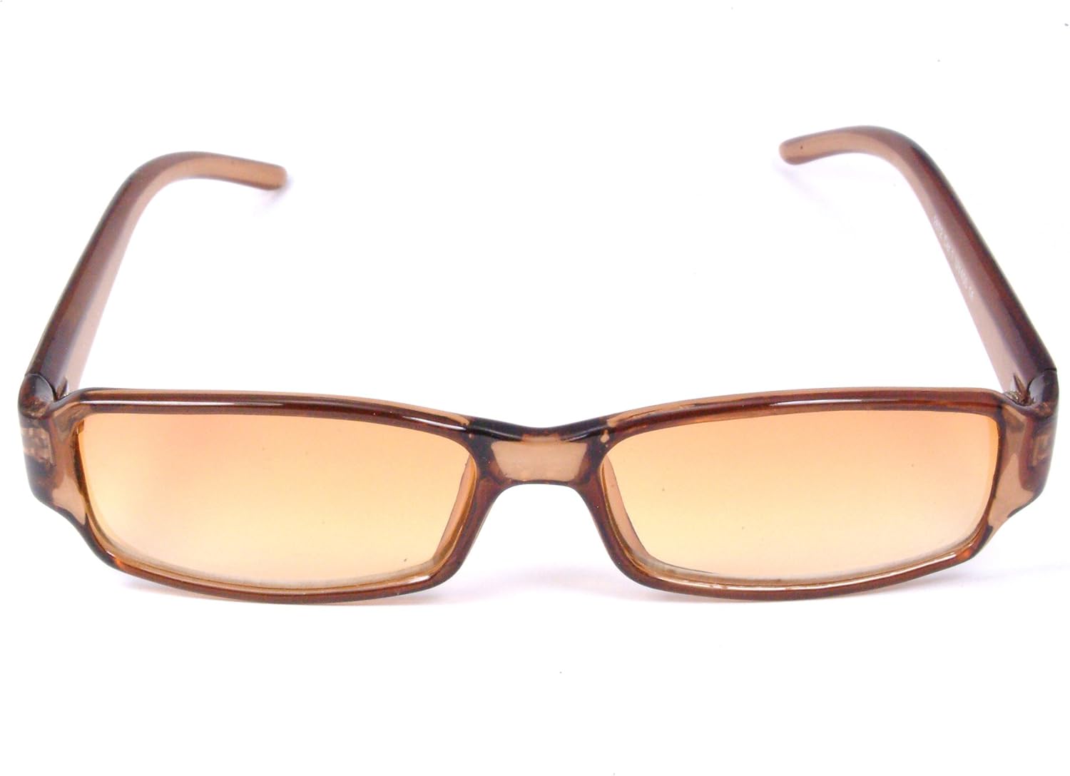RETRO GEEK BROWN FRAME / LIGHT BROWN TINT LENS RECTANGULAR SUNGLASSES