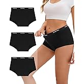 INNERSY Women's Period Boxers Underwear Leak Proof Menstrual Boy Shorts Panties 3-Pack