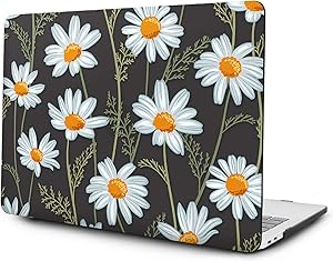 OneGET MacBook Pro 13 Inch Case with Touch Bar Laptop Case MacBook Pro13 2016-2019 Release A2159 A1989 A1706 A1708 Pro Cover for Fashion MacBook Pro Case 13 Hard Shell White Daisies (F13)