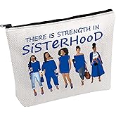 PWHAOO Finer Woman Gift Greek Sorority Sisterhood Makeup Bag There Is Strength In Sisterhood Cosmetic Bag (STRENGTH IN SISTERHOOD Z B)
