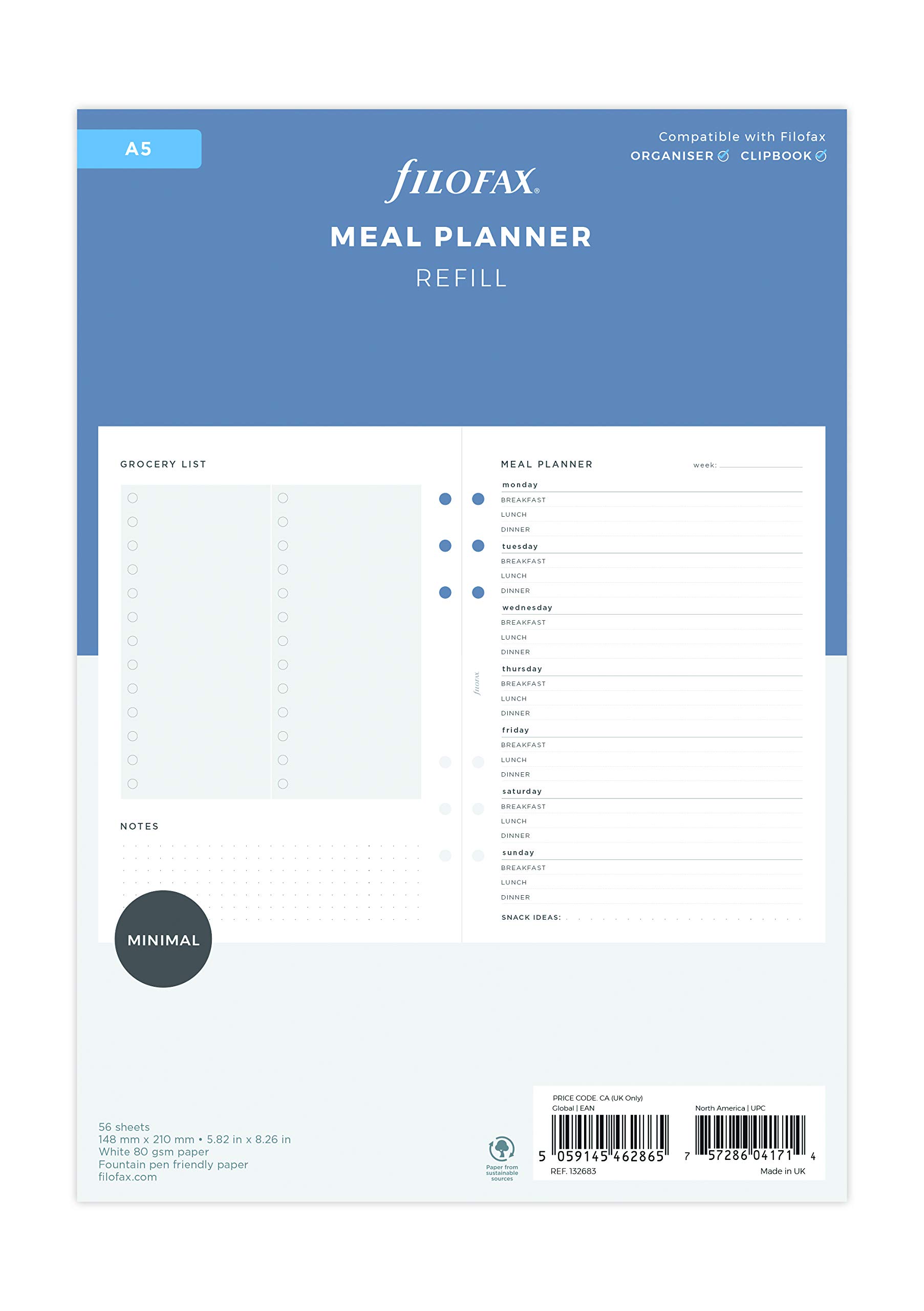 A5 Minimal Meal Planner