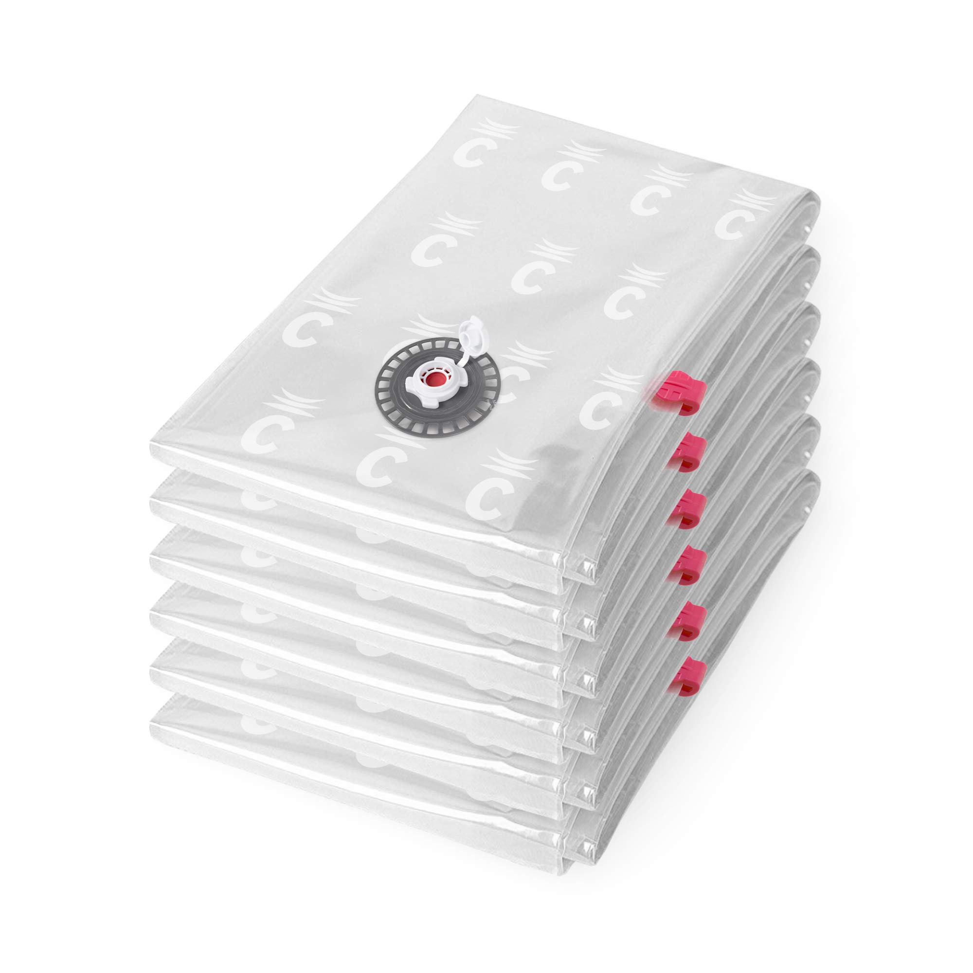 Compactor Aspispace Set of 6 Large Vacuum Compression Bags - Reusable, Transparent, Size L 80X100 cm