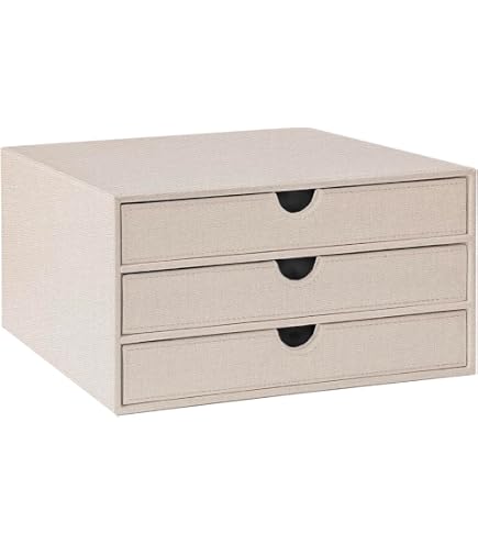 Arniche 3-Drawer Leather Desk Organizer - Stackable A4 File Holder For Office Supplies, Black - View #3
