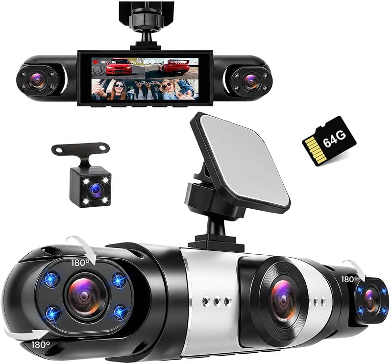 360° Dashcam Auto Vorne Hinten, 4 Kanal Dash Cam Auto Kamera FHD — Foto 1 von 6