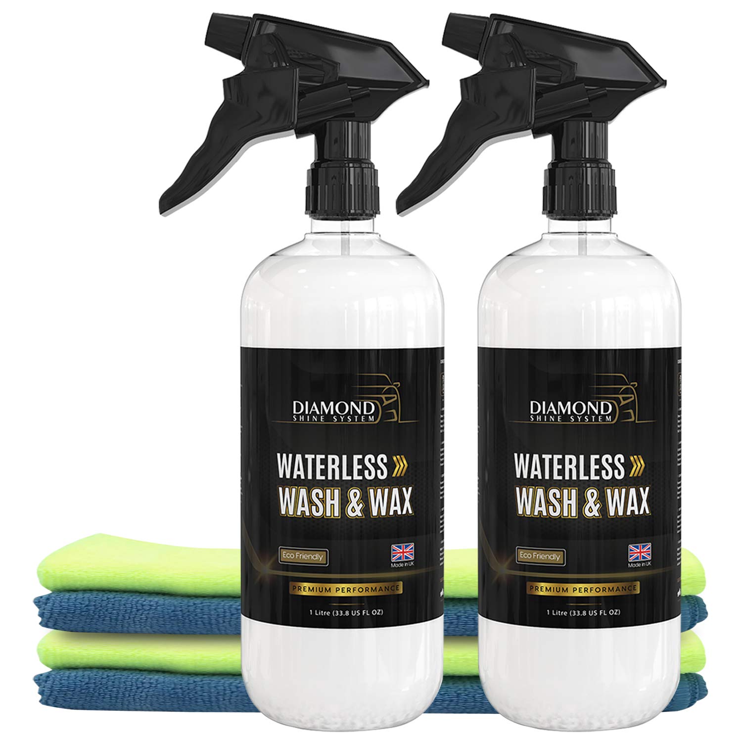 Diamond Shine System Waterless Car Wash and Wax Car Wash Spray Car Cleaning Kit bundle