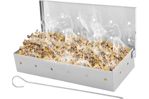 BNYTXV BBQ Grill Smoker Box, Wood Chip Smoker Box, Grill Accessories for Gas Grilling or Charcoal Grill, Adding Smokey Flavor for Food