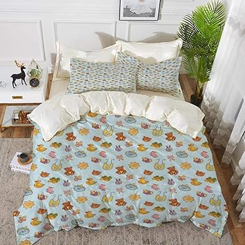 Parure De Lit Adulte Housse De Couette Bebe Nouveau Ne Soleil Ours En Peluche Ruban Feeder