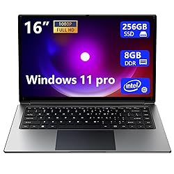 Laptop 16-inch 8GB DDR 256GB SSD Portable Laptop