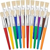 YGAOHF 20 Pcs Paint Brushes for Kids Bulk | Round and Flat, Easy Clean and Hold, Toddler Paint Brushes, For Acrylic Oil Watercolor Washable Paint